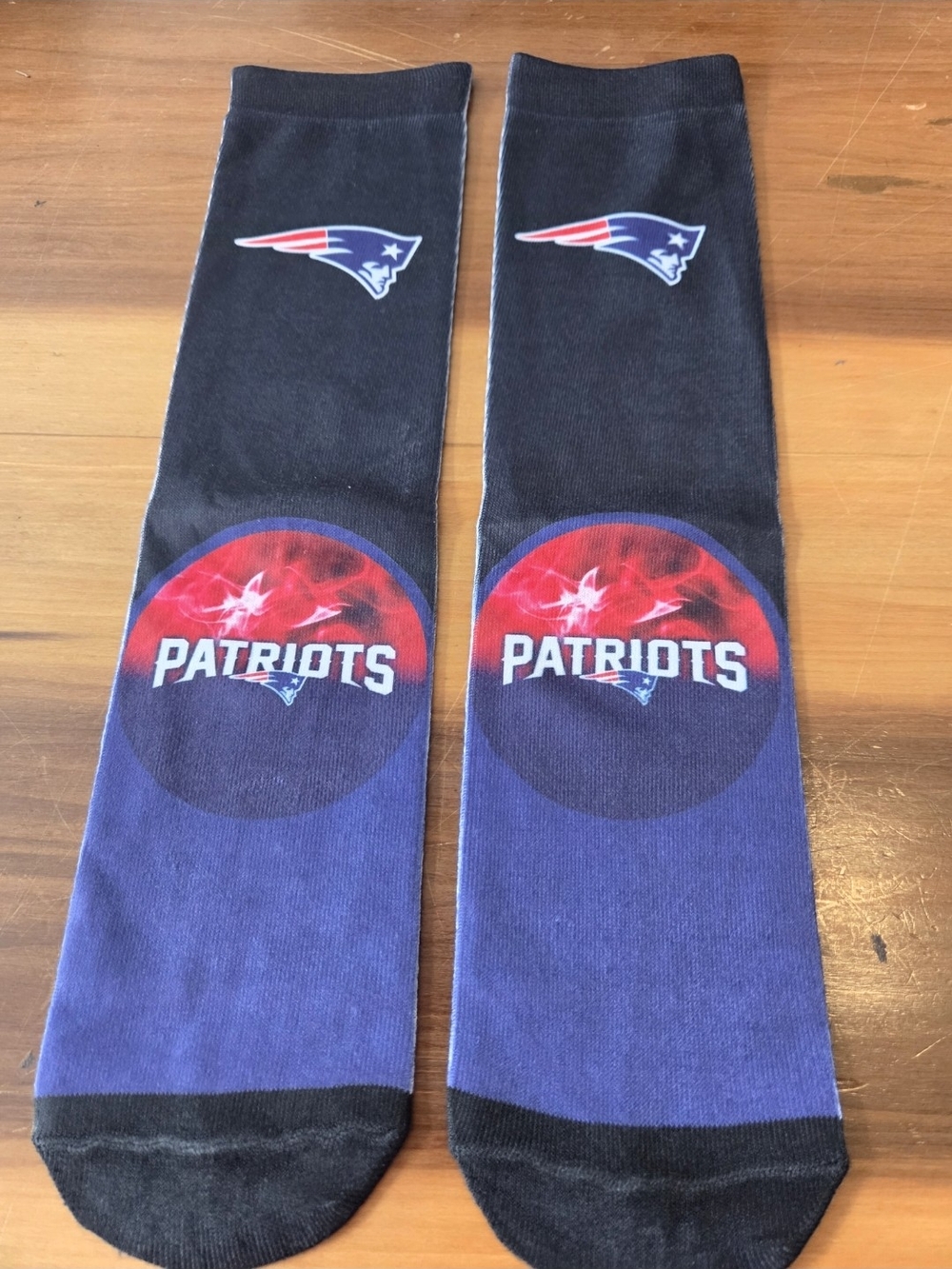 New England Patriots Navy & Black Crew Socks